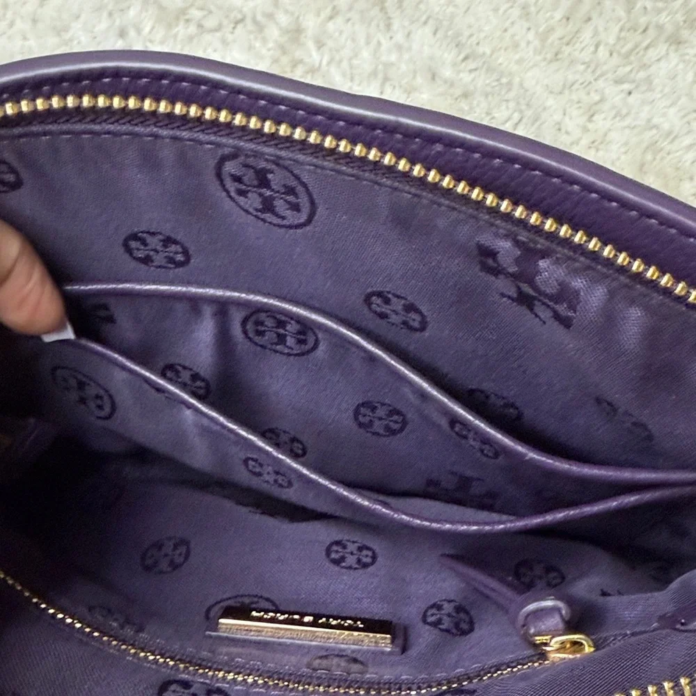 Tory Burch Dark Purple Crossbody Bag with Gold Accents - Picture 12 of 12